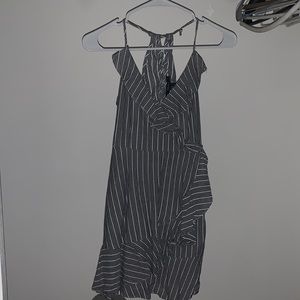 Grey and white mini dress